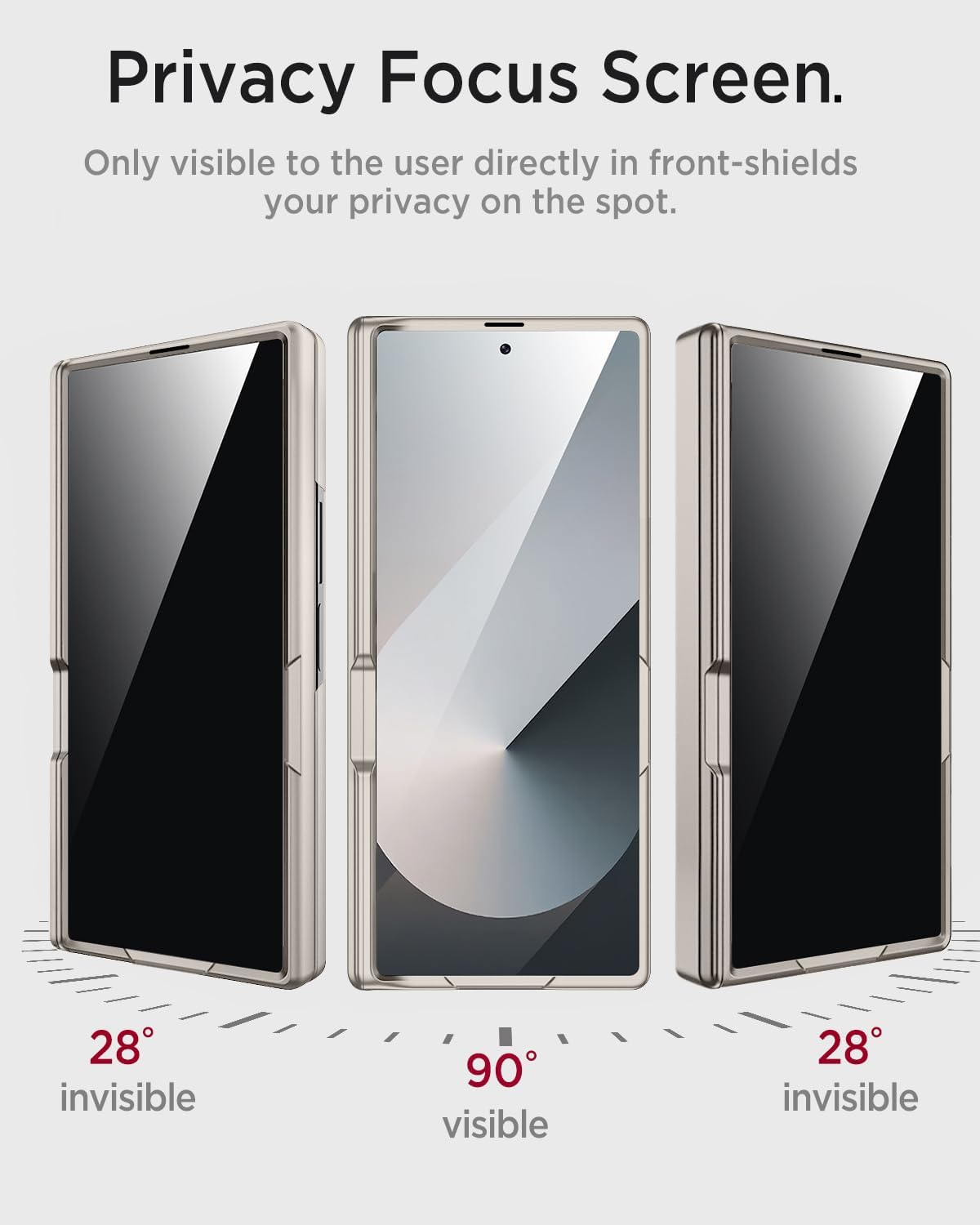 Miimall for Samsung Galaxy Z Fold 7 Case with Privacy Screen Protector, Built-in Adjustable Kickstand & Magnetic Hinge Protection All-Inclusive Protective Case for Galaxy Z Fold 7 5G Titanium Grey