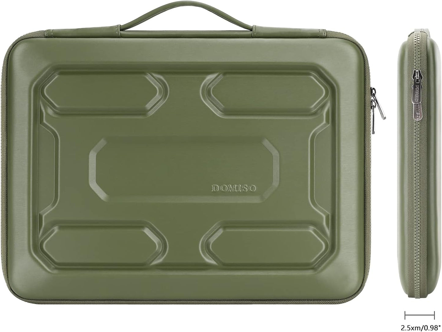 DOMISO 17 inch Laptop Sleeve with Handle Shockproof Waterproof EVA Protective Case for 17.3" ZBook Fury 17.3 G8/MSI GS73VR Stealth Pro/HP Envy 17/LG Gram 17"/ROG Strix GL702VS, Green