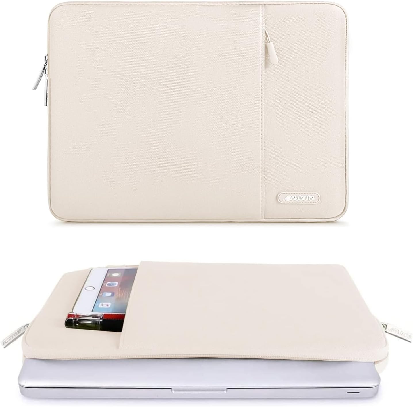 MOSISO Laptop Case 15 inch, 15 inch Laptop Sleeve Compatible with MacBook Air 15 M4 A3241 M3 A3114 M2 A2941 2025 2024 2023,Dell XPS 15,Polyester Vertical Computer Sleeve Bag with Pocket, Sand