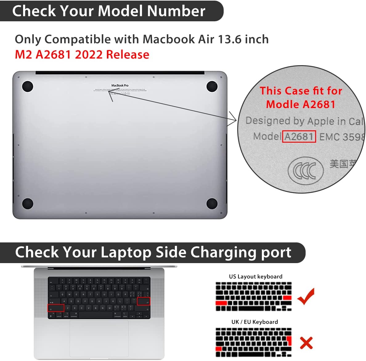 Compatible with M4 2025 MacBook Air 13.6 inch Case A3240 with Touch ID 2022 2023 2024 M3 A3113 M2 A2681, Plastic Hard Shell Case & Keyboard Cover & Screen Protector & Webcam Cover, Marble
