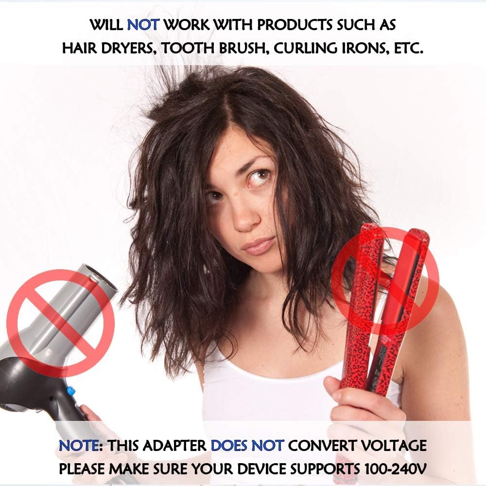 Ceptics Brazil Travel Plug Adapter (Type N) - 3 Pack [Grounded & Universal] (GP-11C-3PK)