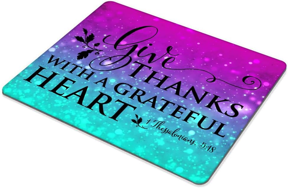 Inspirational Quote，Grateful Heart Mouse pad Customized Mousepad Non-Slip Rubber Base Mouse Pads for Computers Laptop Office Desk Accessories Mouse pad