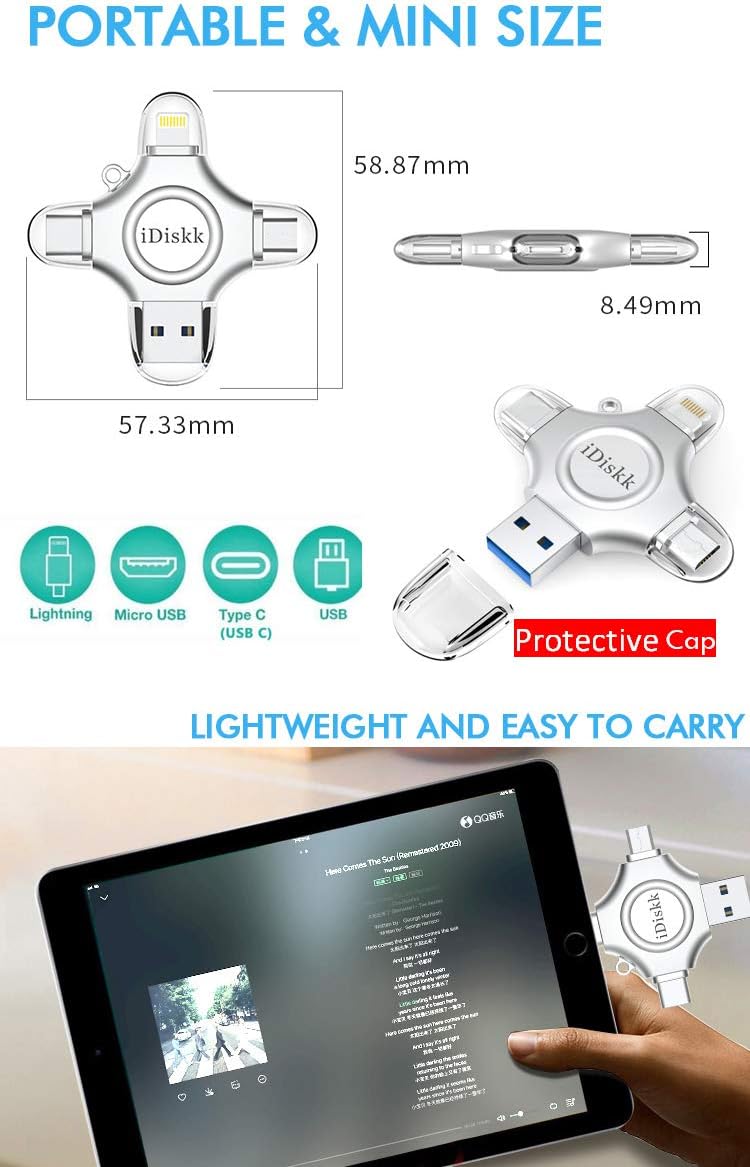 256GB App-le Certified iPhone 15 16 iDiskk FLASHDRIVE 256GB USB C Thumb Drive Photo Stick for iPhone iPad Android Samsung Flash Drive for iPhone Photos 16 15/14/13/12/12 pro/12 mini Storage