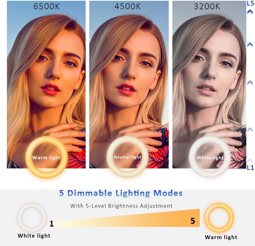Video Conference Lighting Kit, Ring Light for Monitor Clip On,for Remote Working, Distance Learning,Zoom Call, Self Broadcasting and Live Streaming, Computer Laptop Video Conferencing