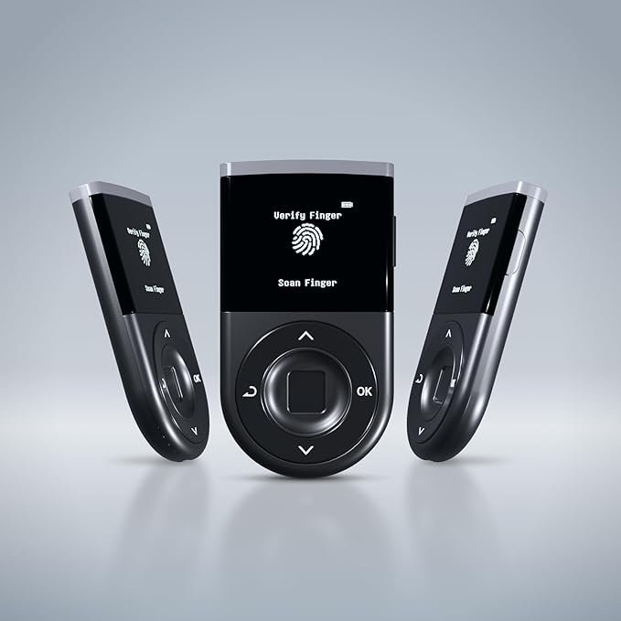 D'CENT Hardware Wallet – Biometric Cold Wallet for Crypto with Fingerprint Authentication | Secure Bluetooth Storage for Bitcoin, Ethereum, XRP, XDC, Solana, Stablecoins & More. (Double unit)