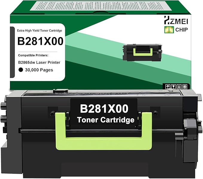 Extra High Yield B281X00 Black Toner Cartridge with Chip Replacement for Lexmark B2865 B281X00 Toner Compatible with Lexmark B2865dw B2865 Laser Printer,Black