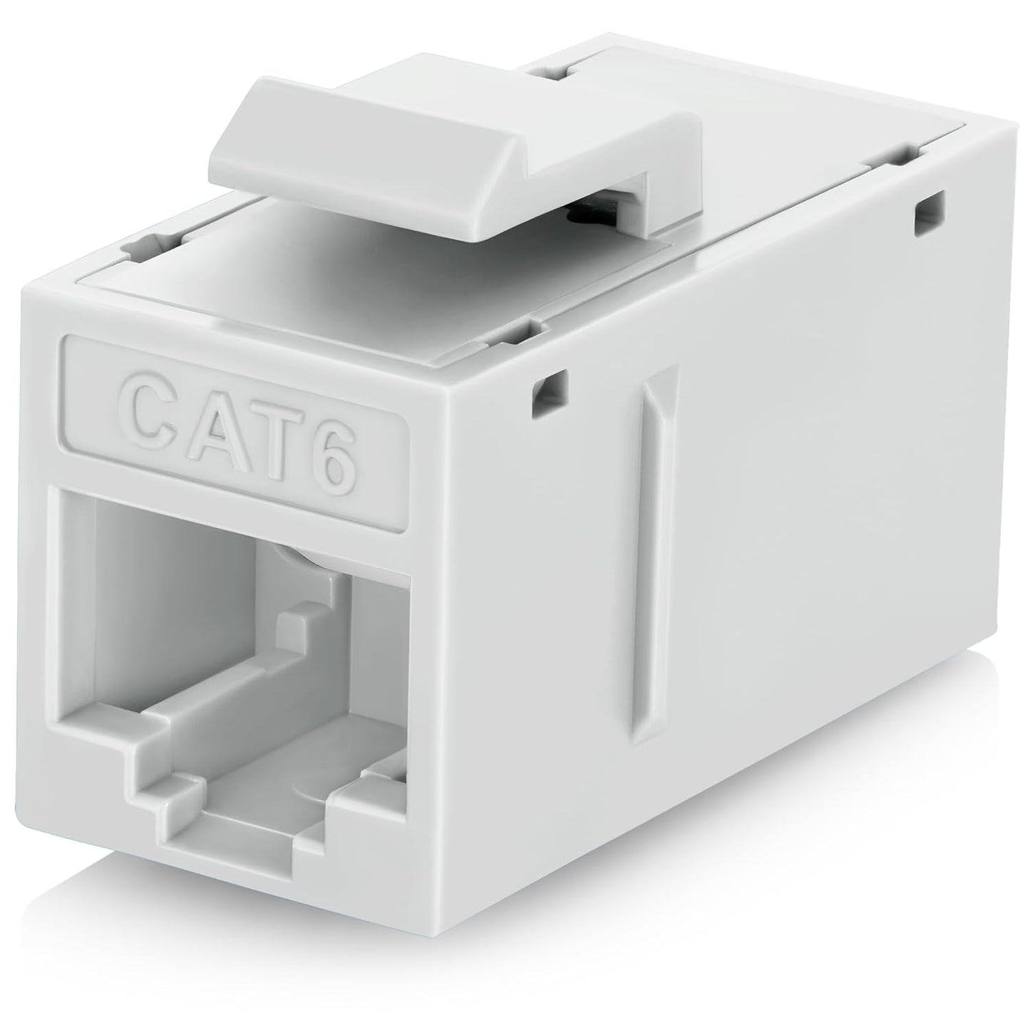 Everest RJ45 CAT6 Keystone Coupler in White (12-Pack) - RJ45 Coupler - Cat6 Keystone Jacks
