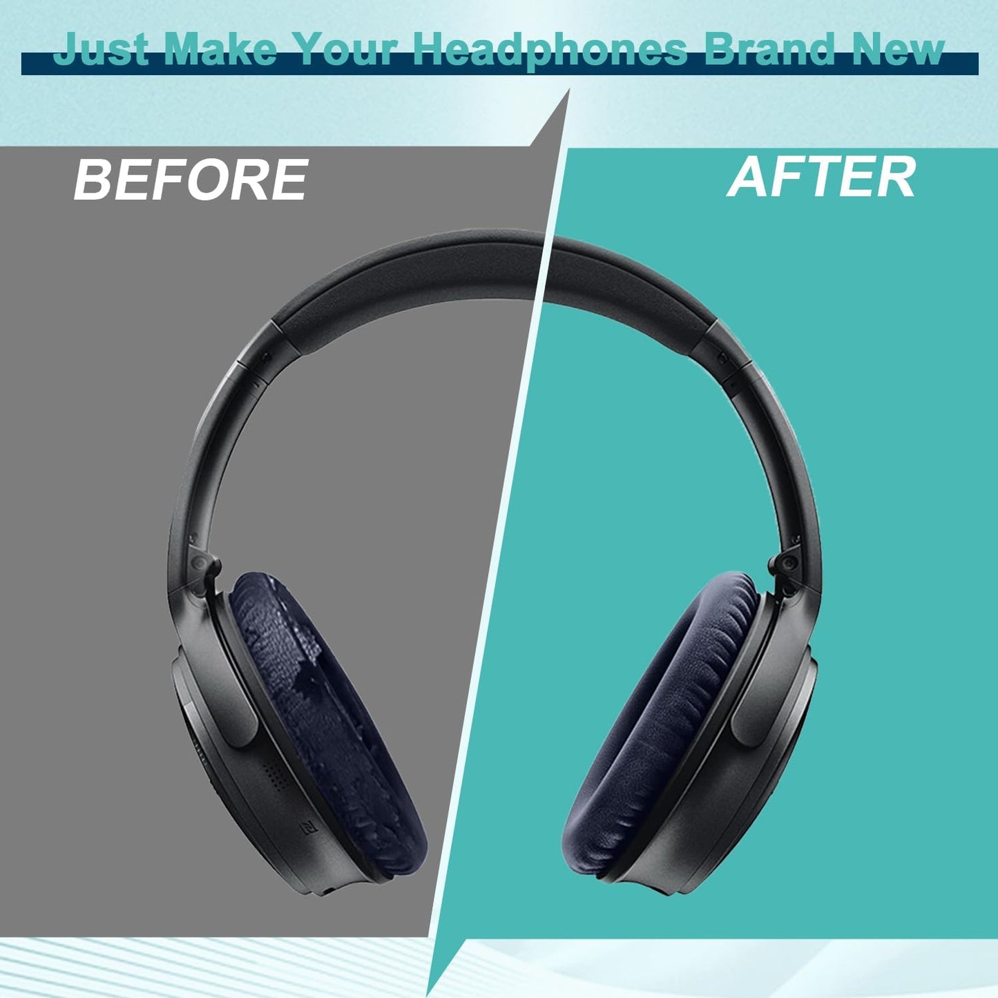 Replacement Earpads Cushions for Bose QuietComfort 35 & Quiet Comfort 35 II, Headphones Ear Covers Ear Pads for Bose QC35/QC35II/25/15 QC2 / Ae2 / Ae2i / Ae2W / Sound Link/Sound True-Blue