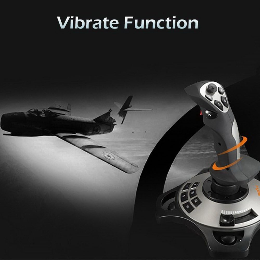 PC Joystick, USB Gaming Flight Simulator Game Controller with Vibration Function and Throttle Control, PXN 2113 Wired Gamepad Flight Sim Stick for Windows PC/Computer