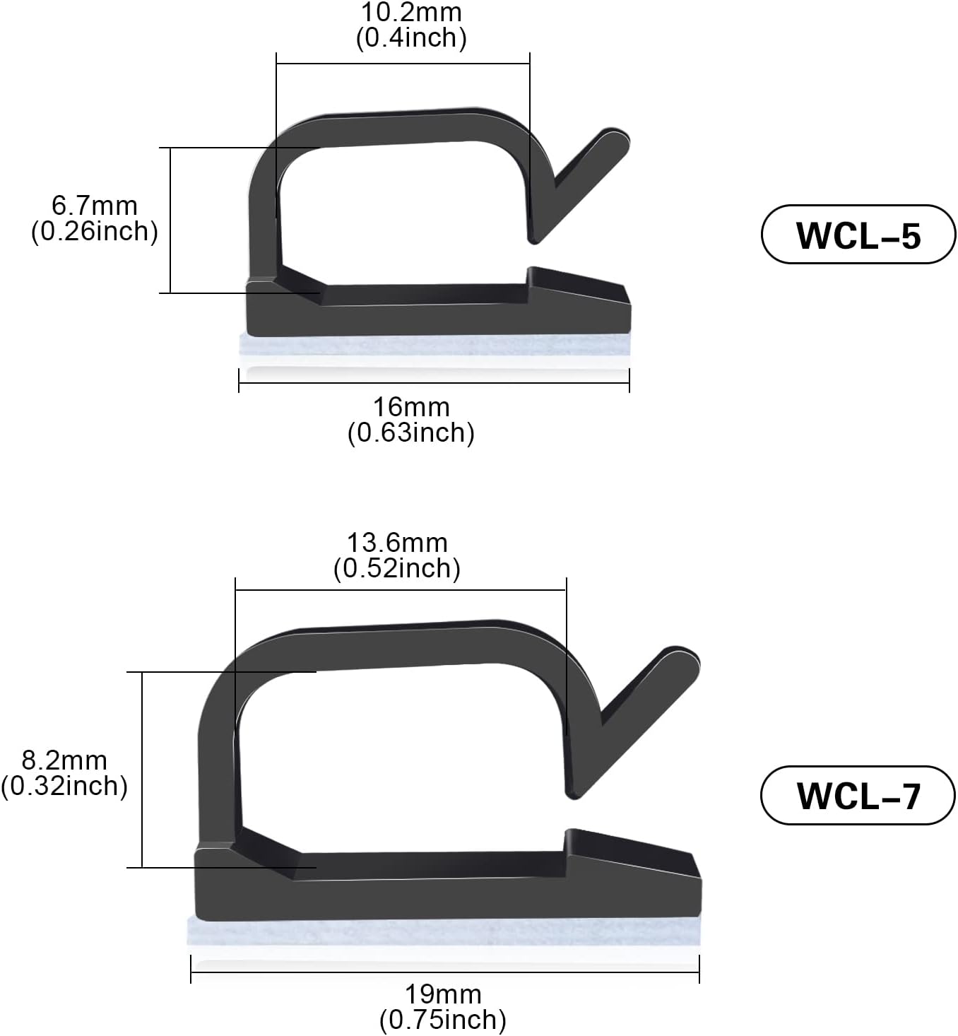 XHF 120 PCS Adhesive Cable Wire Clips Black, Outdoor Cable Management Wire Organizer Cord Holder for Under Desk, Car, Wall, TV PC Ethernet Cable