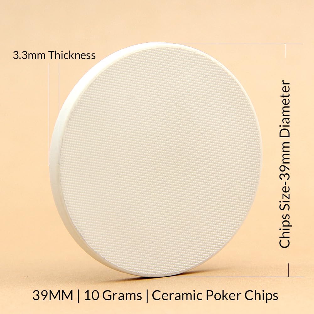 100 Custom 𝗖𝗲𝗿𝗮𝗺𝗶𝗰 𝗣𝗼𝗸𝗲𝗿 𝗖𝗵𝗶𝗽𝘀 with Your Personalized Text or Logo, 39mm/1.5 in Casino Poker Chips Sized