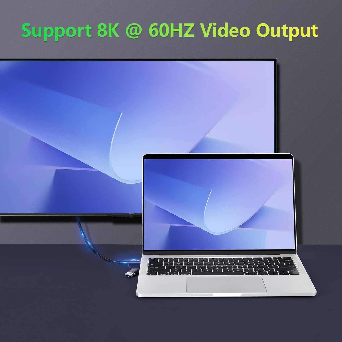 CABLEDECONN USB2.0 A to USB C 3.2 Type C 20Gbps Male to Male Detachable 1m 3.3ft Cable Data Extension 10Gbps 240W Fast Charge 8K Ultra HD Video Data Connection Power Line