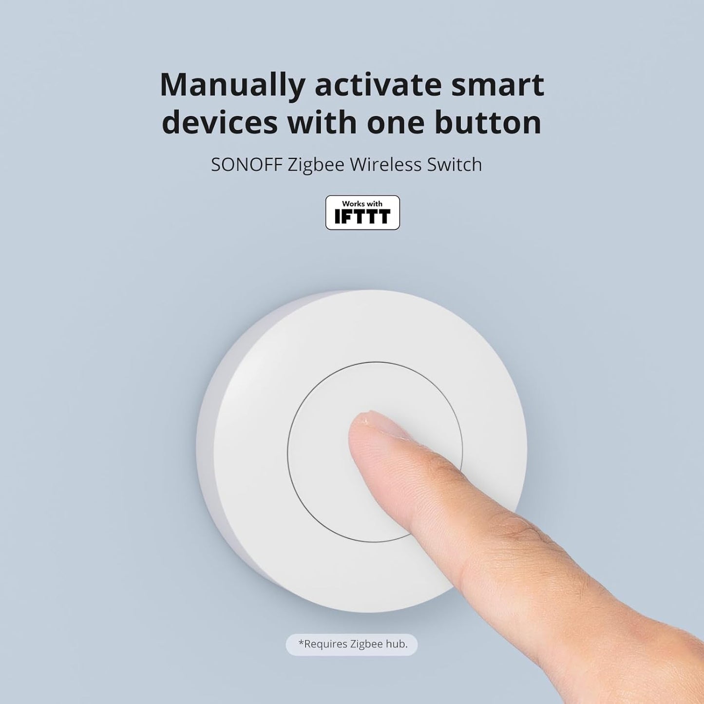 SONOFF Zigbee Switch, SNZB-01P Wireless Push Button, Supports to Create Smart Scenes, Trigger The Connected Devices on eWelink APP with Three Control Options, SONOFF ZigBee Bridge Required, 1Pack