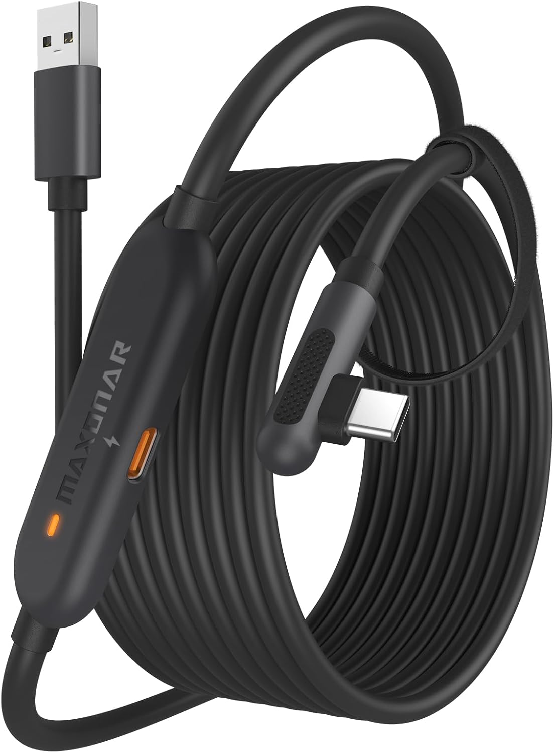 Maxonar [Next-Gen Chip VR Charging Link Cable 16FT Compatible with Meta 3S/3/Oculus 2/Pico 4 Accessories and PC/SteamVR, Awesome Gift-5Gbps USB 3.0 to USB C Cable-Black