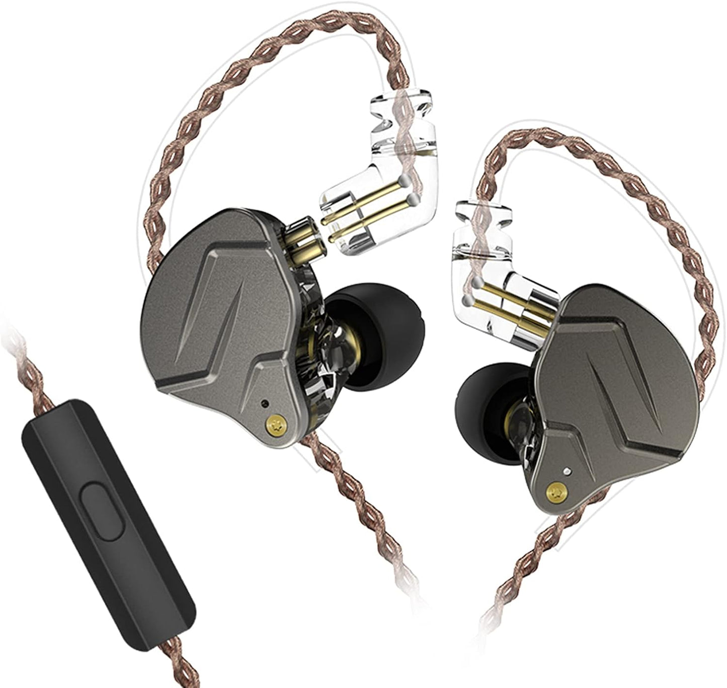 KZ ZSN Pro Dual Drivers 1BA 1DD in Ear Earphones HiFi Power Bass Earbuds Headphones High Clarity Sound Wired Earphones with Detachable Cable for Audiophile Musician
