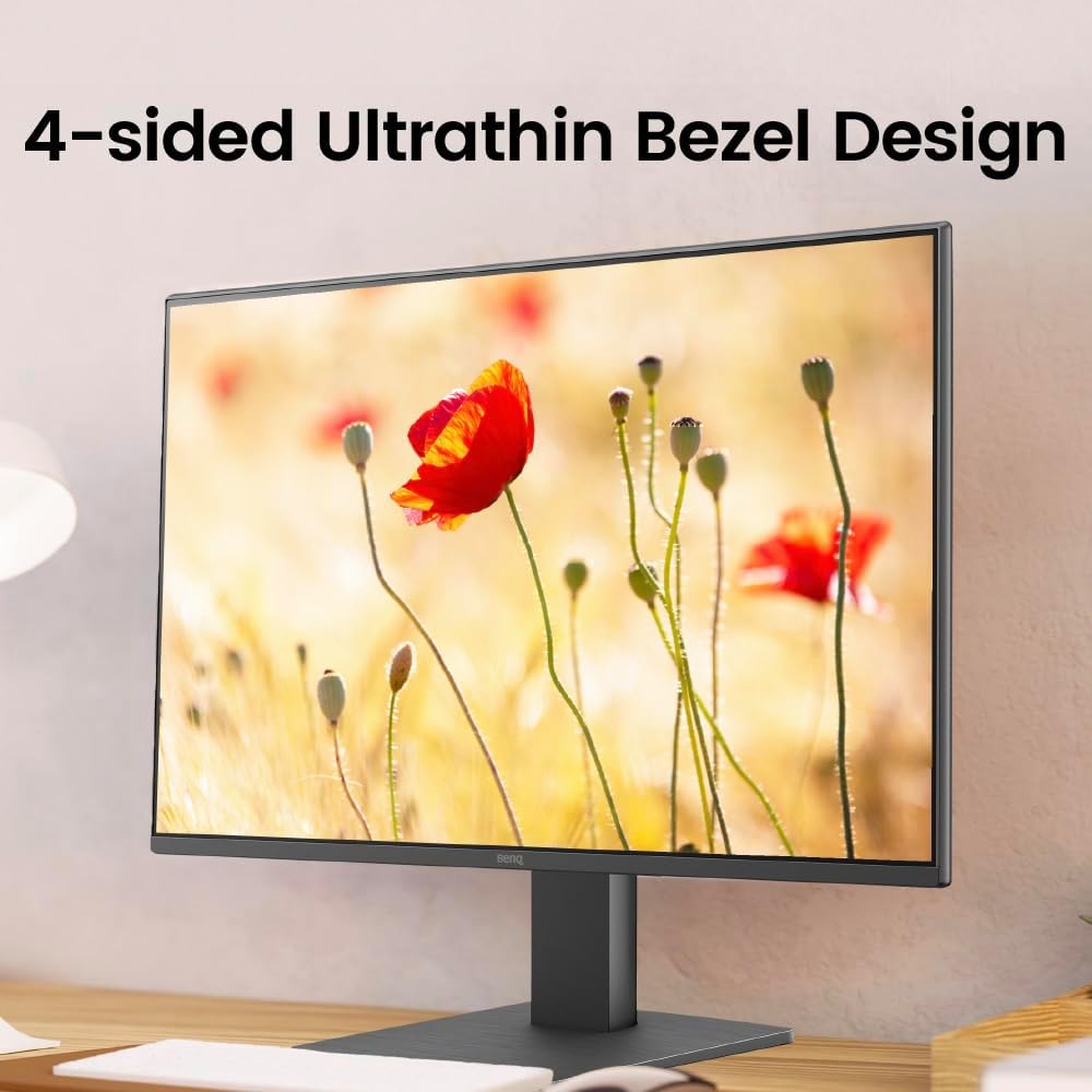 BenQ GW2491 23.8” 1080p FHD 100Hz IPS Eye-Care Monitor, HDMI, DisplayPort, 1080x1920, Ultra Slim Bezel, TUV-Certified, Flicker-Free, Low Blue Light Plus, Eye-CareU