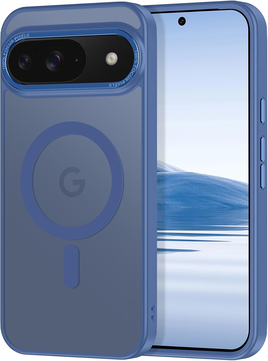 Magnetic for Google Pixel 9/Pixel 9 Pro Case, [Military Grade Drop Protection] [Compatible with MagSafe] Shockproof Slim Translucent Matte Anti-Slip for Women Girls Men Case, Blue