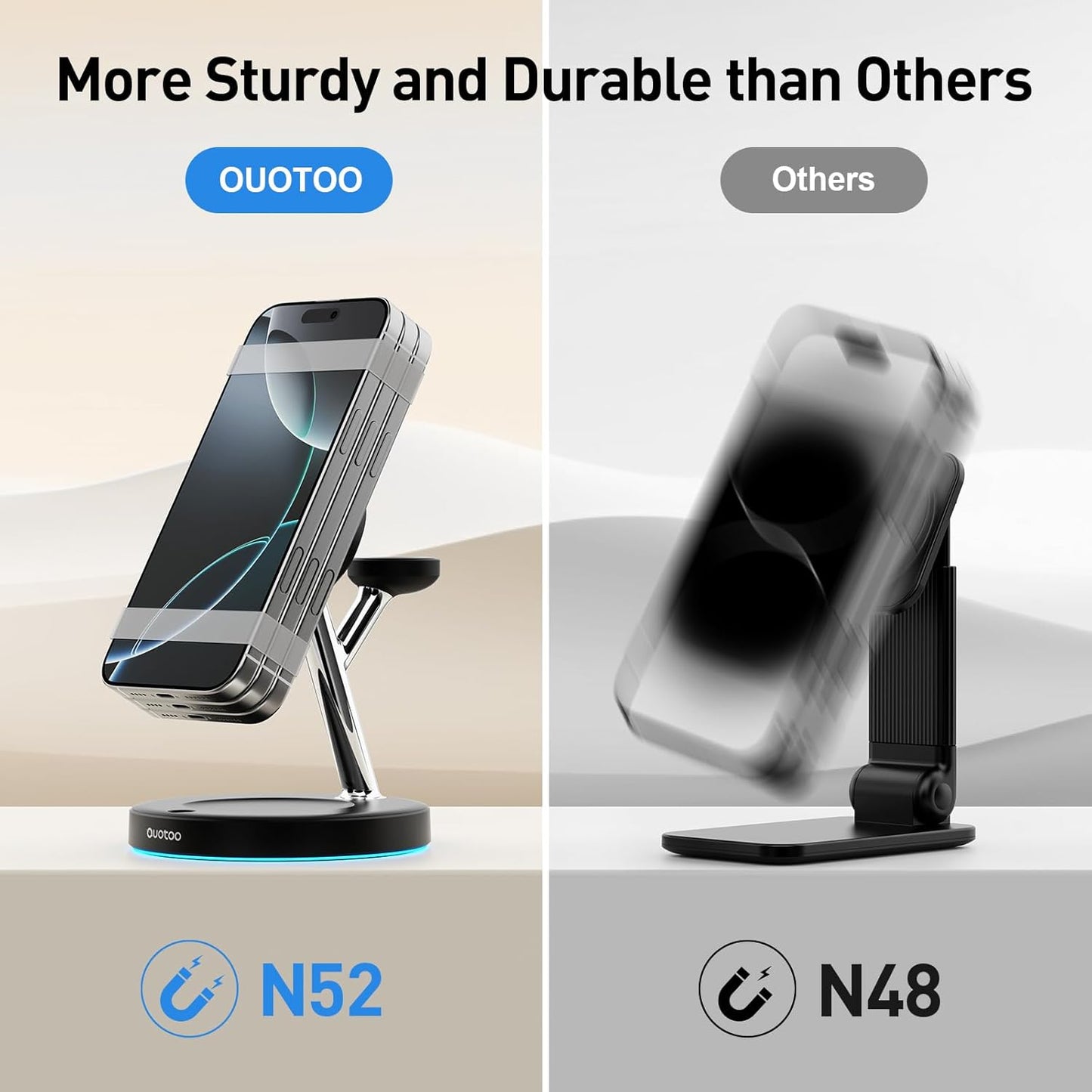 2025 3 in 1 Charging Station Compatible with Mag-Safe Charger Wireless Charger Stand for iPhone 16 15 14 13 12 Series Wireless Charging Station for AirPods Wireless Charging Stand for iWatch Series