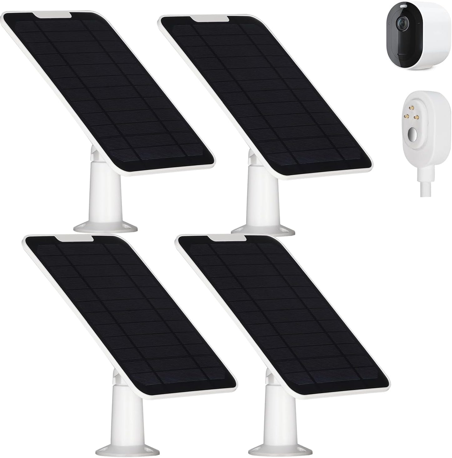 Solar Panel Charger Compatible with Arlo Pro 3/Pro 4/Pro 5S/Ultra/Ultra 2/Go 2 Continuous Power Supply IP65 Weatherproof with 9.8ft Charging Cable and Adjustable Wall Mount 4 Pack