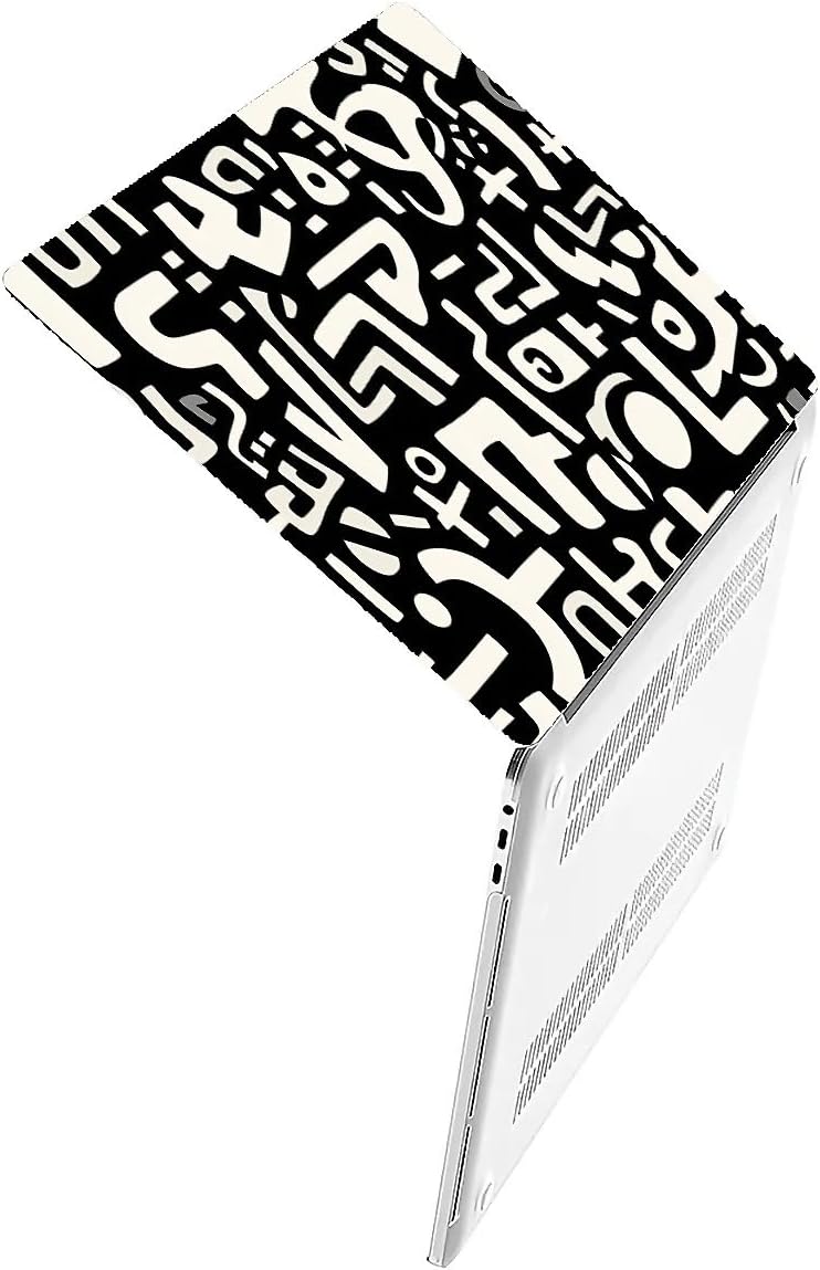 Compatible with MacBook Air 13.3 13.6 Inch Case 2022 2021 2020 2019 Plastic Hard Shell Case Cover,13.3 Pro(A1706/A1708/A1989/A2159/A2289/A2338), Black and White Letters