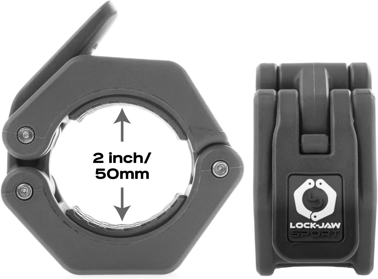 Lock-Jaw Sport Olympic Barbell Collar - Quick Release Barbell Clamp (Orange)