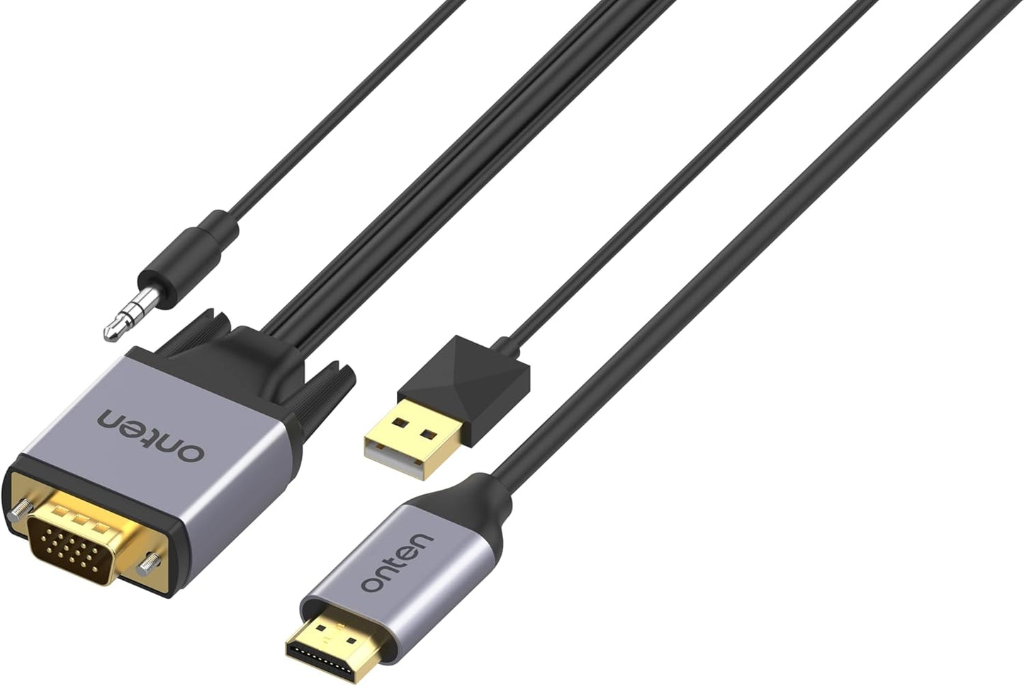 VGA to HDMI Adapter VGA Male to HDMI Male Converter with 3.5mm Audio Jack(Input) for TV Stick, Raspberry Pi, Laptop, Monitor, PC, Tablet, Digital Camera, Etc (3 m)