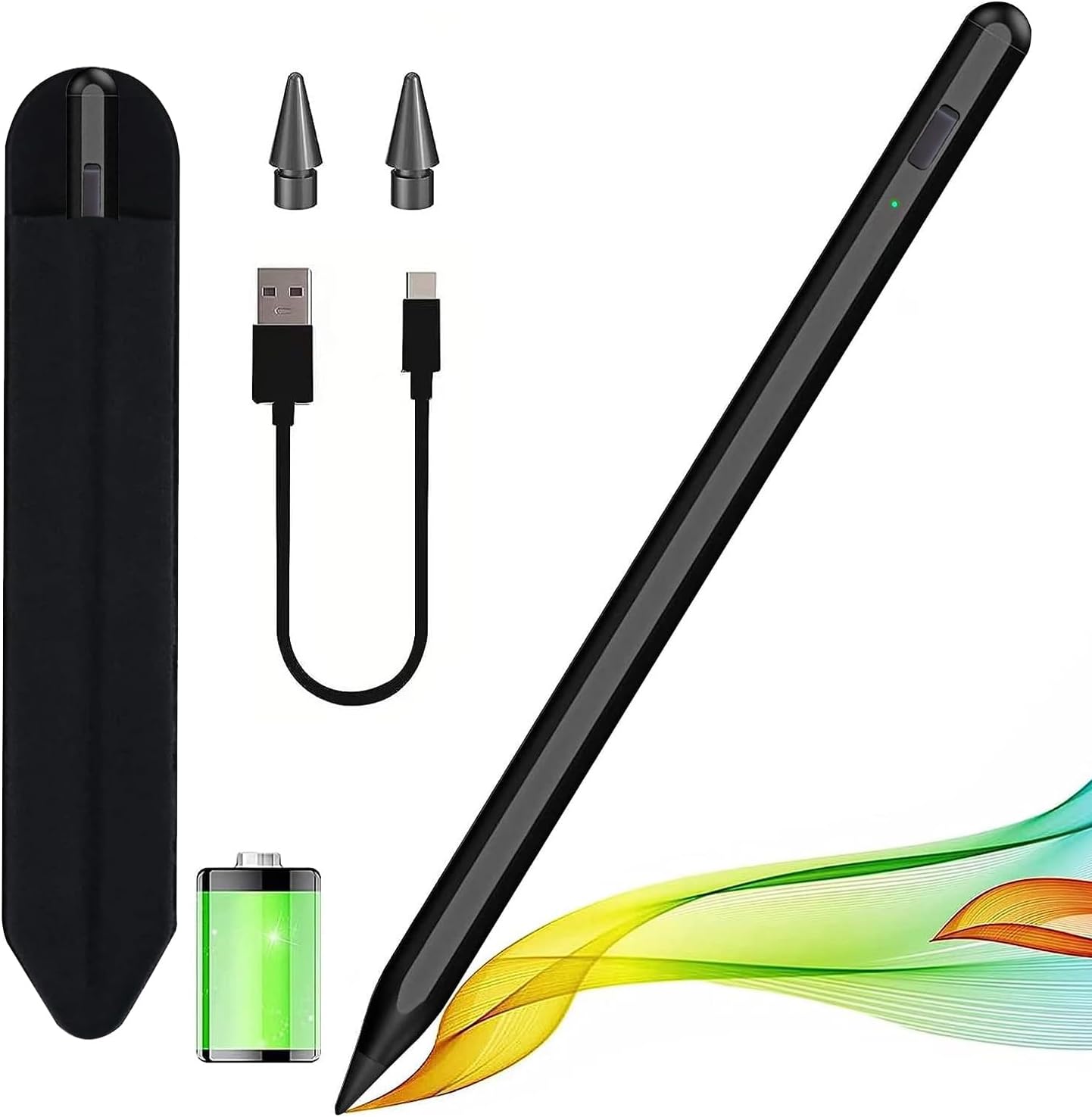 Stylus Pen for iPad 2018-2025 with Palm Rejection, Apple Pencil for Pad11th/10th/9th/8th/7th/6th Gen, iPad Pro 11/12.9 inch, New iPad Air 2025 11&13-inch(M3/2) /5th/4th/3th Gen, iPad mini 6th/5th