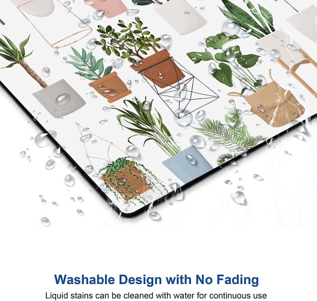 Hokafenle Mouse Pad, Square Personalized Computer Mouse Pads with House Plants Design, Washable Mouse Mat, Office Home Non-Slip Rubber Base Mousepad