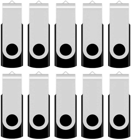 Aiibe 4GB Flash Drive Bulk USB Flash Drive 4GB 50 Pack USB 2.0 Thumb Drives Memory Stick USB Drive 4GB Zip Drives USB 4GB Wholesale, Black