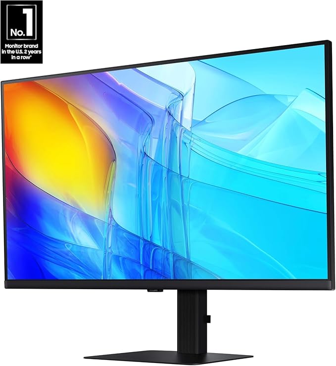 SAMSUNG 27" ViewFinity S8 (S80D) Series 4K UHD High Resolution Computer Monitor, HDR10, Multiple Ports w/ HDMI, DisplayPort, USB-A, Height Adjustable Stand, LS27D806EANXGO, 2024, 3Yr Warranty