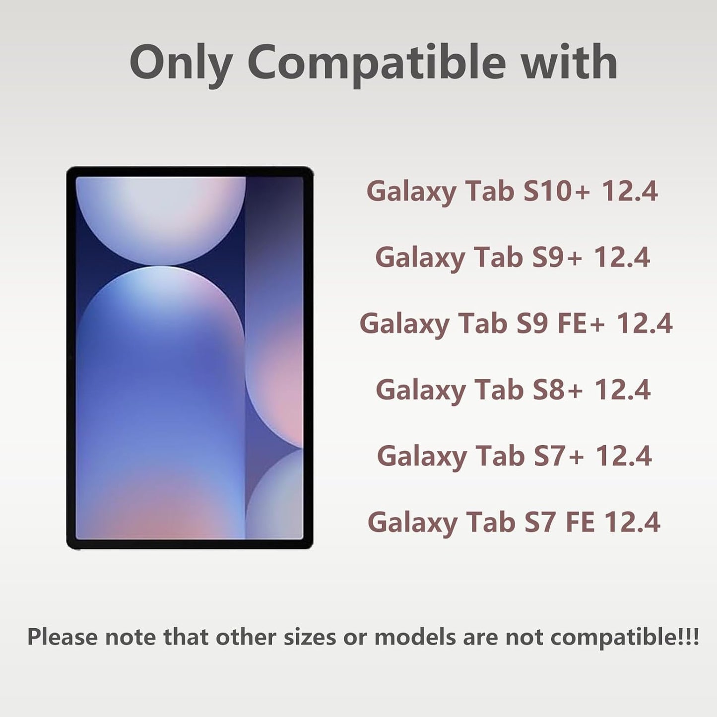 Magentic Keyboard Case for Samsung Galaxy Tab S10+/ S9+ /S9 FE+/S8+/S7+/S7 FE 12.4", 7 Color Backlit Wireless Bluetooth Magic Keyboard Case Cover Stand,Multi-Touch Trackpad,LED Power Display