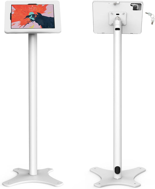 Tablet Kiosk Floor Stand, All Metal Rotate Lockable - Compatible with 10.9" iPad 10th, Pro 11" 1 2 3 4, Air 4 5, Air 11", iPad 11"(A16) - BSF301WA