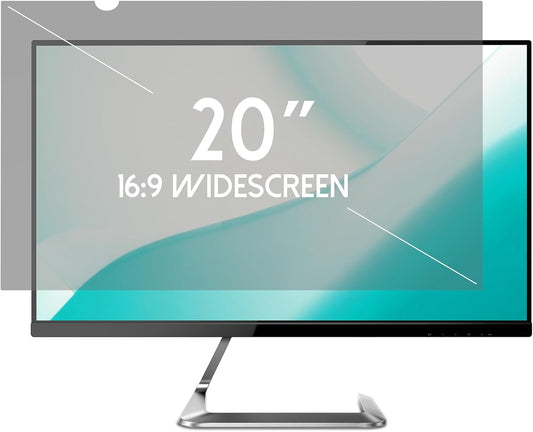 20 Inch Desktop Privacy Screen Shield for 16:9 Wide Monitor - Anti Glare Computer Privacy Screen Cover | Blue Light Blocking Screen Protector | Scratch Resistant UV Filter | Attachment Type