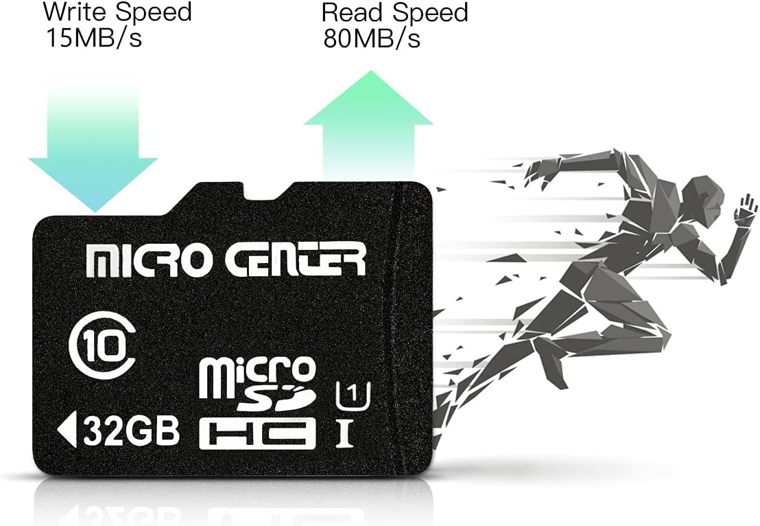 INLAND Micro Center 32GB Class 10 MicroSDHC Flash Memory Card with Adapter for Mobile Device Storage Phone, Tablet, Drone & Full HD Video Recording - 80MB/s UHS-I, C10, U1 (2 Pack)