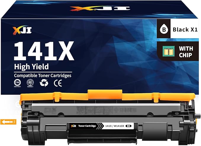 XJI 141X(with Chip) Compatible Toner Cartridges High Yield Replacement for HP 141 X A W1410X 141A W1410A Ink, for Laser Jet M110w MFP M139w M140w Printer Black