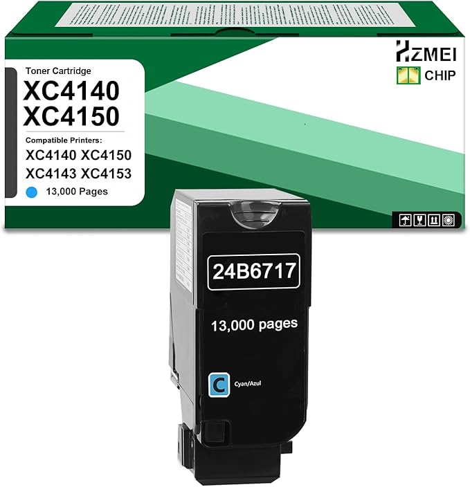 XC4150 Cyan Toner Cartridge Compatible for Lexmark 24B6717 Toner Cartridge Compatible with XC4140 XC4150 XC4143 XC4153 Printer