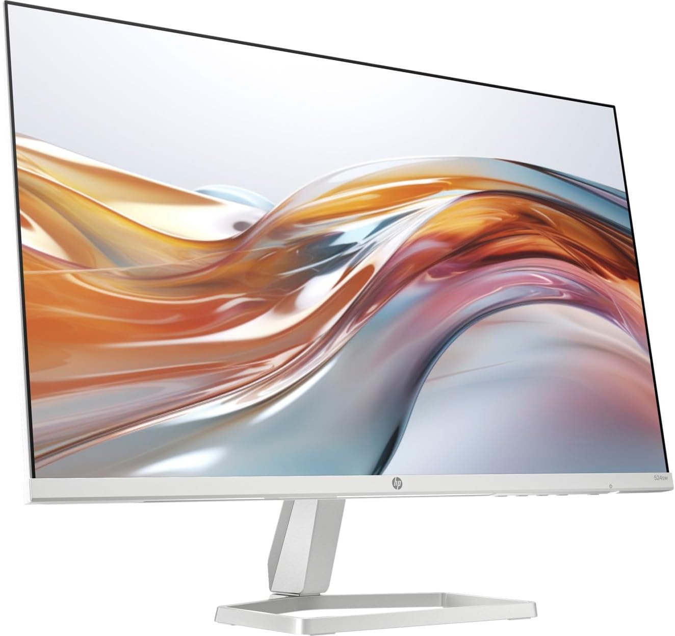 HP Series 5 524sw 24" 300 nits IPS FHD Monitor (Replaces M24FW) Adjustable Tilt, Flicker Free, Anti-glare, Ultra-thin, Low-Blue Light Filter, 1x HDMI, White/Silver w/DKZ Hub USB Port Expander (2 Pack)