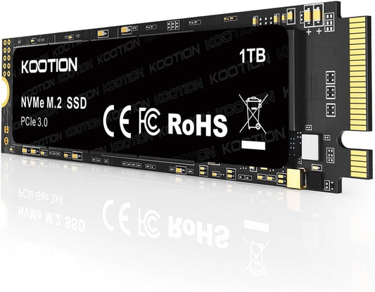 KOOTION 1TB NVMe Internal SSD PCIe 3.0, M.2 2280 NVMe Gen 3 Internal Solid State Drive Up to 3500MB/s, Less Heat for PC/Laptop