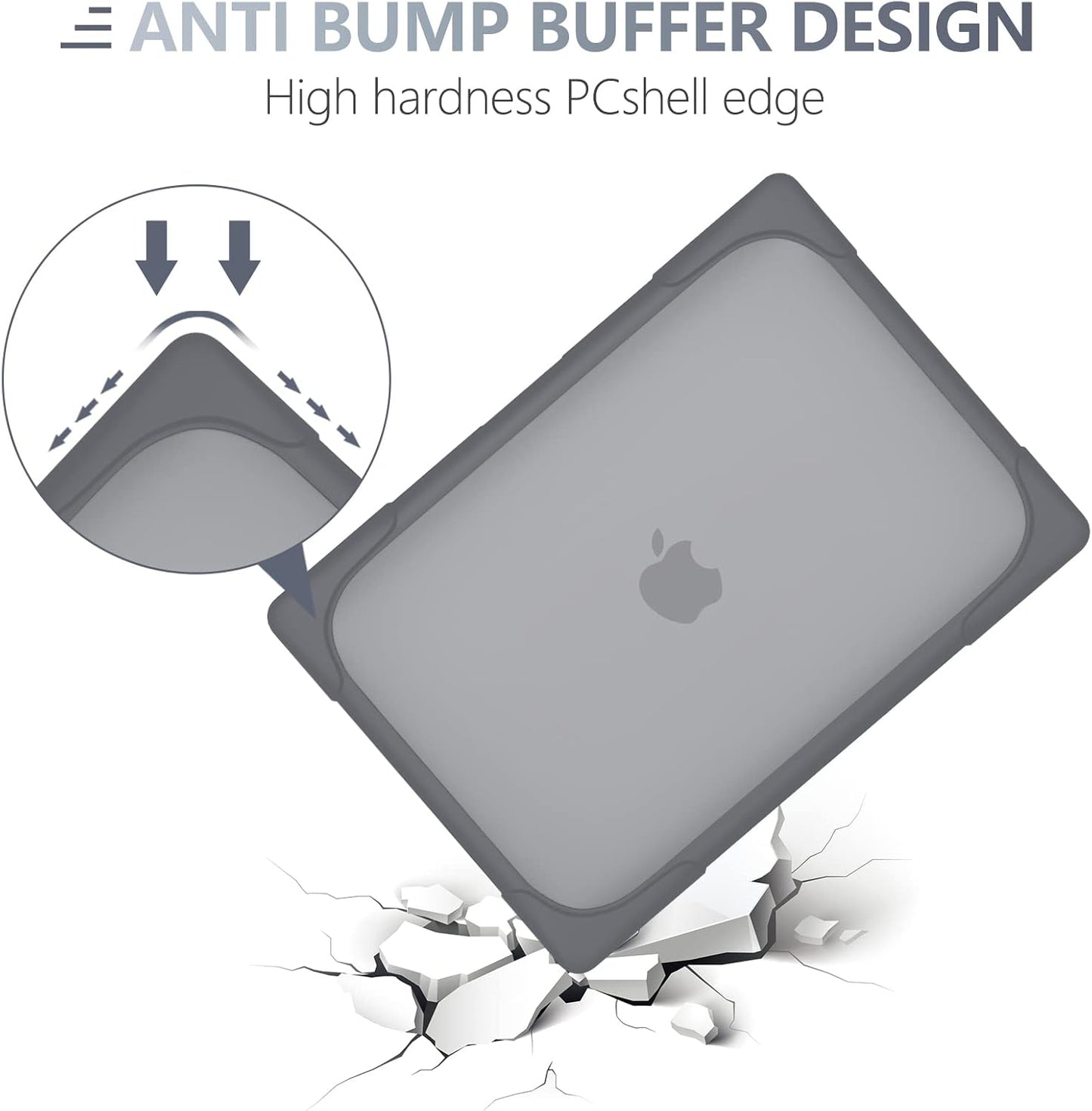 Batianda for M4 MacBook Air 13.6 inch Case 2025 2024 2022 Release Model A3240 A2681(M2) A3113(M3), Heavy Duty Shockproof Protective Hard Shell with Fold Kickstand & Keyboard Cover, Gray