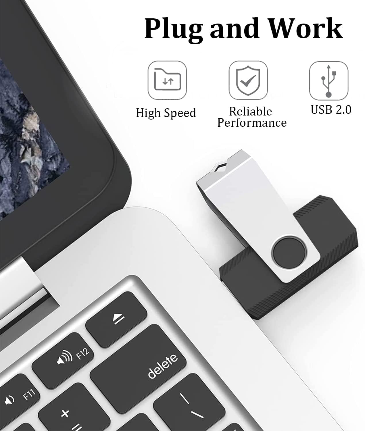 4GB Flash Drives 100 Pack, Wooolken USB 2.0 Thumb Drive with Lanyards Bulk USB Sticks for Weddings,Office, School, Data Storage Backup
