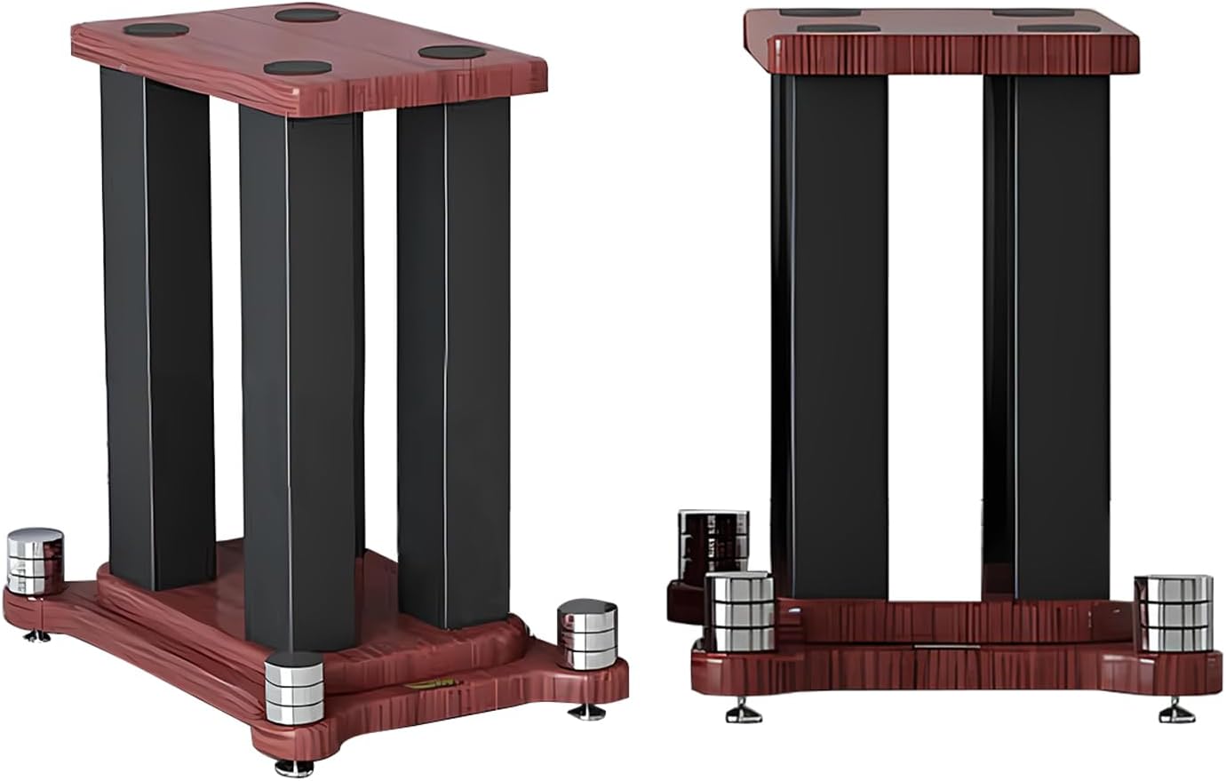 A Pair of Universal Speaker Stands, Heavy Duty Speaker Stands Holds Bookshelf Speaker Satellite Speaker Large Speaker, Vibration-Absorbing MDF Design, Holds 88lbs Speaker (Teak, 30cm/11.8in)