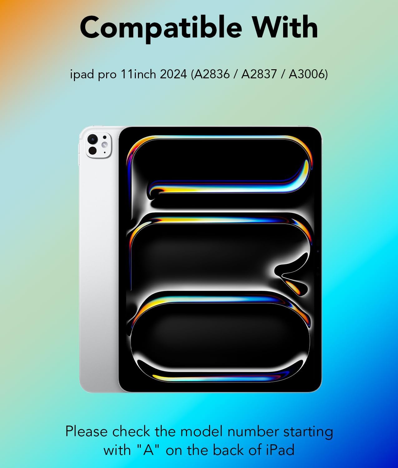 KARTICE Case with Wireless Keyboard Compatible with iPad Pro 11 2024 11 inch, Multi-Touch Trackpad, 7 Color Backlight, 360° Rotating Stand with Pencil Holder for iPad Pro 11, Excludes iPad and Pencil