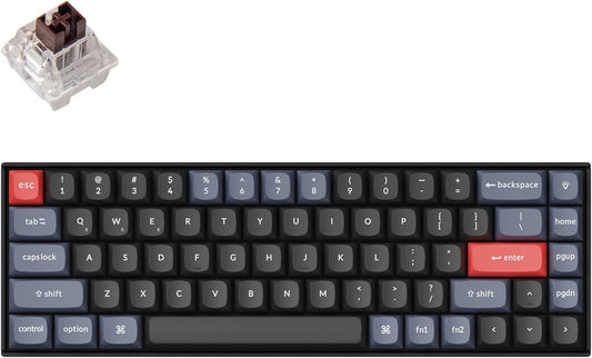 Keychron K6 Pro Wireless Custom Mechanical Keyboard, QMK/Launcher Programmable Macro, Hot-Swappable Keychron K Pro Brown Switch, 65% Layout White Backlit Office Keyboard for Mac Windows Linux