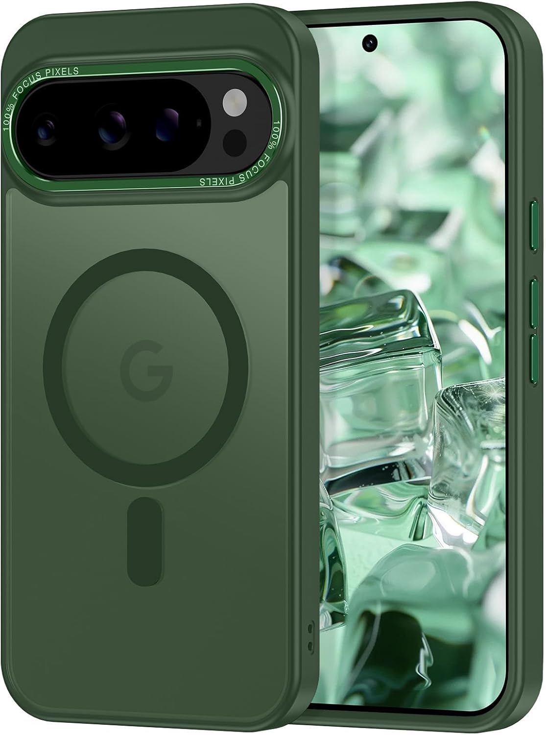 Magnetic for Google Pixel 10 Pro XL Case, [Military Grade Drop Protection] [Compatible with MagSafe] Shockproof Slim Translucent Matte Anti-Slip for Women Girls Men Case, Forest Green
