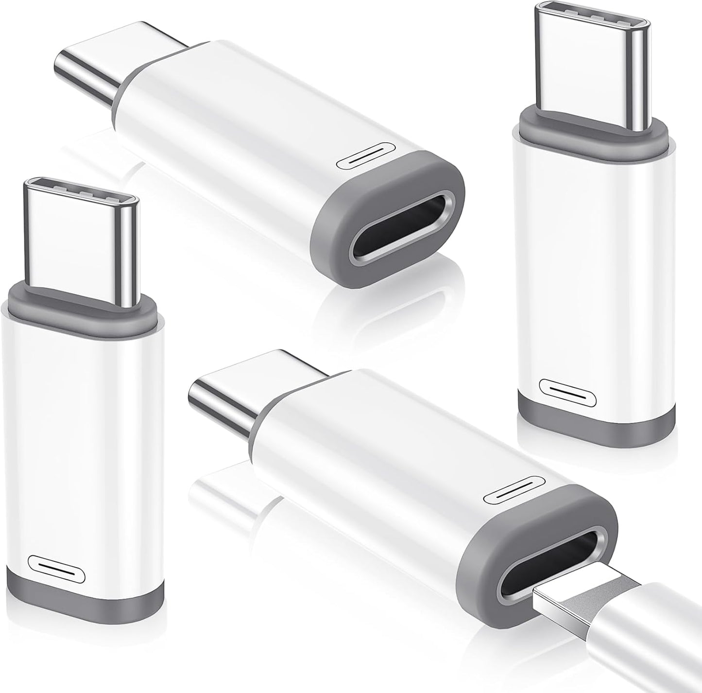 Temdan 4 Pack Lightning to USB C Adapter for iPhone 15/16/17 Pro/17 Pro Max,for iPhone 17/16 Charger,17/16 Accessories,Fast Charging & Data Transfer,USB C Charger Connector Cable,Not for OTG-White