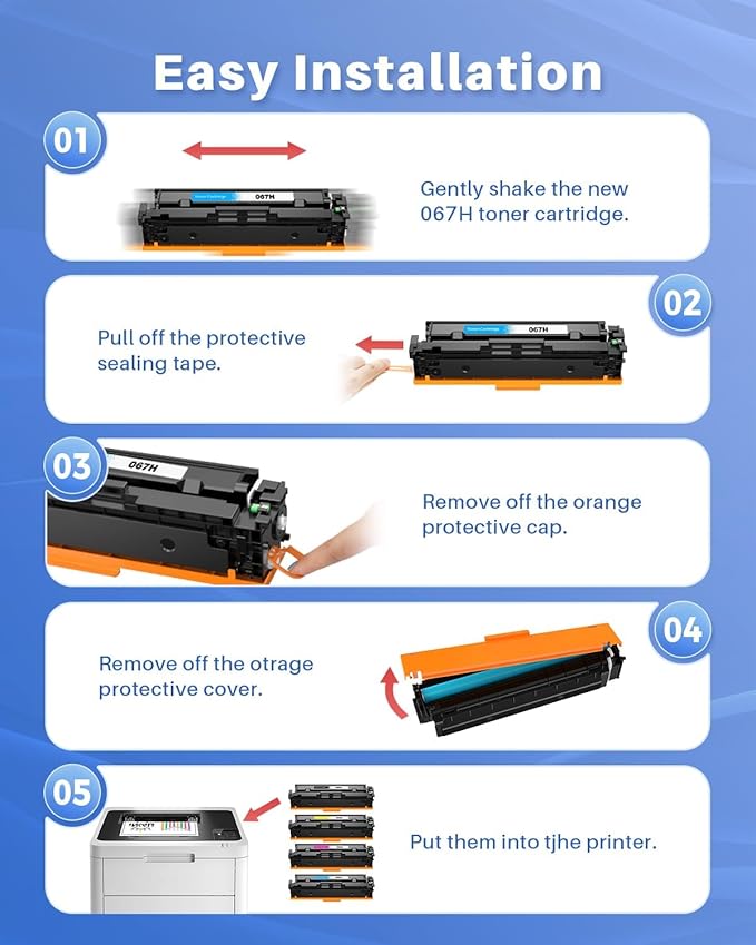 INK4U 067H Toner Cartridge Set Compatible Replacement for Canon 067H 067 Toner Work with imageCLASS MF654Cdw MF656Cdw MF653Cdw LBP633Cdw LBP632Cdw Printer (4 Pack,BK/C/M/Y)