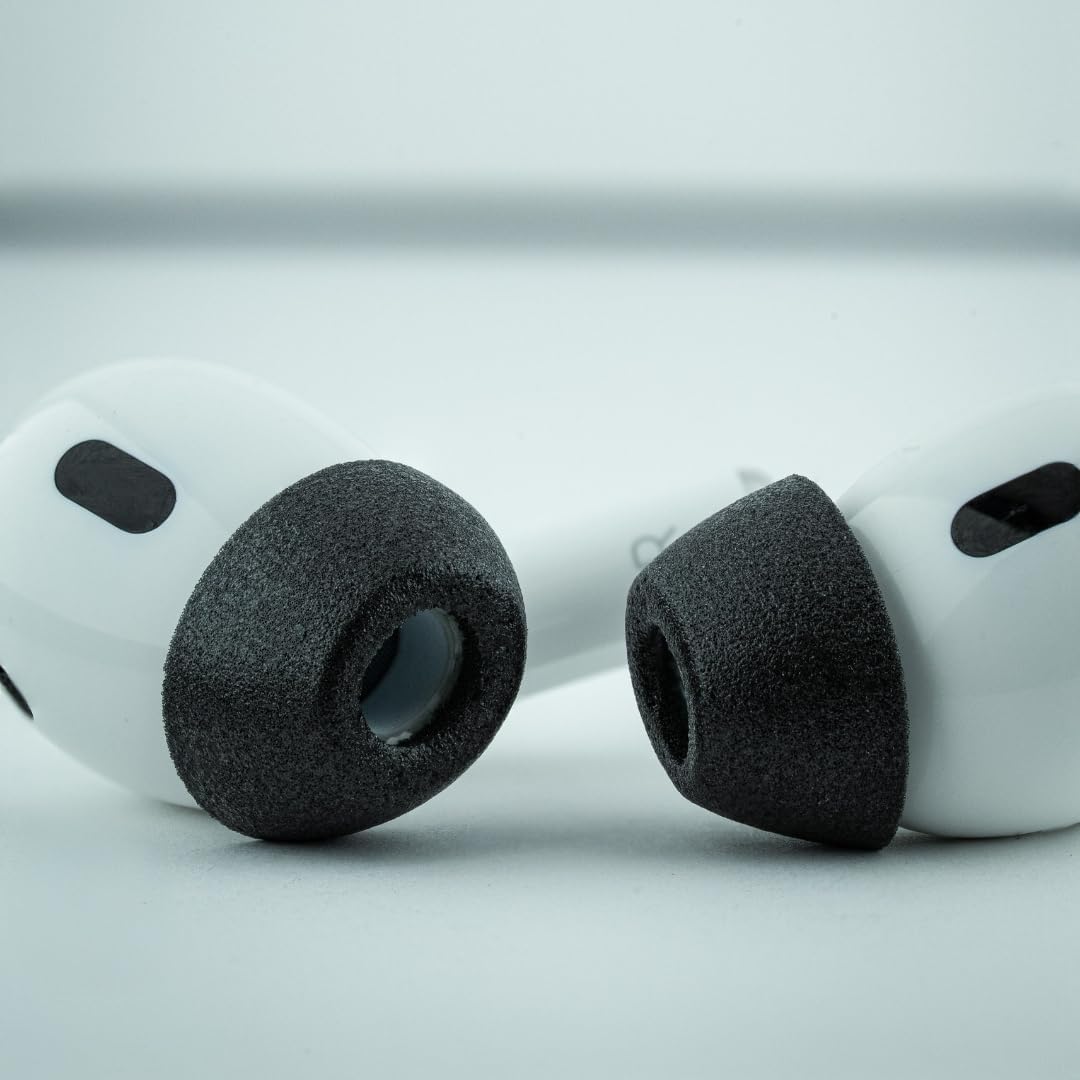 Comply TrueGrip MAX | Premium Memory Foam Replacement Earbud Tips for Apple AirPods Pro 1 & 2 | Long Lasting Comfort, Extreme Durability, Secure Fit, Superior Noise Isolation| Black (Small) (1 Pair)