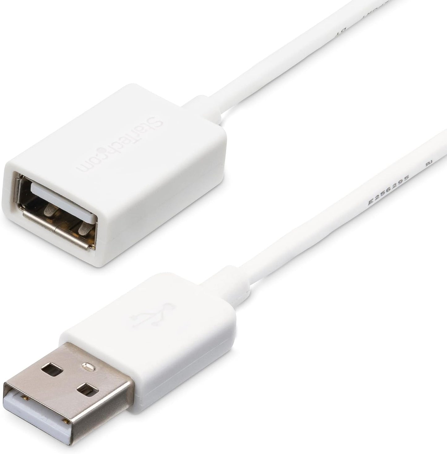 StarTech.com 3m White USB 2.0 Extension Cable Cord - A to A - USB Male to Female Cable - 1x USB A (M), 1x USB A (F) - White, 3 meter (USBEXTPAA3MW)