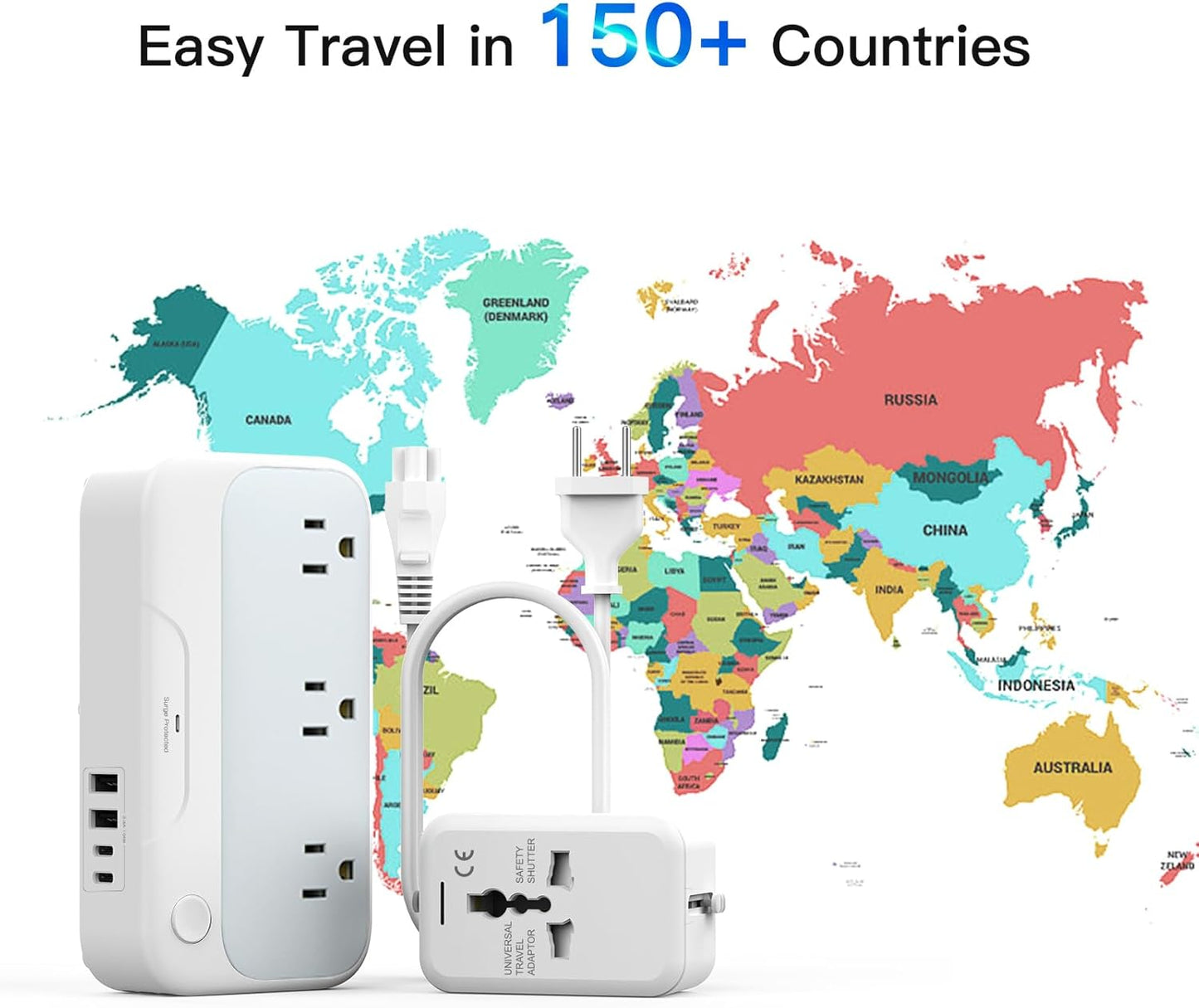 Universal Voltage Converter us to Europe, 220v to 110v Power Travel Converter Combo, 250W Step Down European Adapter 220 to 110 for UK Italy, Transformer European Travel Plug for Curly Hair Stick