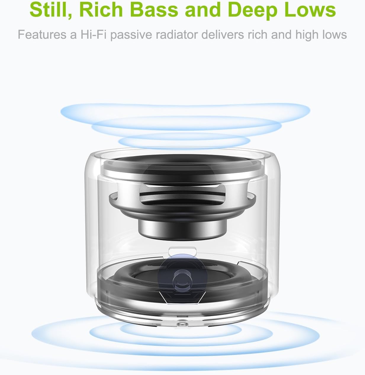 EWA Travel Case Packed, A106 Pro Portable Bluetooth Speaker with Custom Bass Radiator, Brief Design, IP67 Waterproof, Perfect Mini Speaker for Shower, Room, Bike, Car (Red)